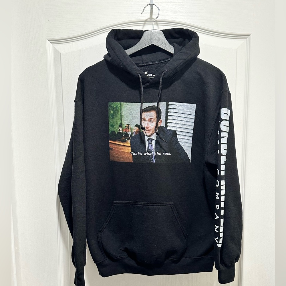 The Office Michael Scott “That's What She Said” Black Hoodie, Size Medium